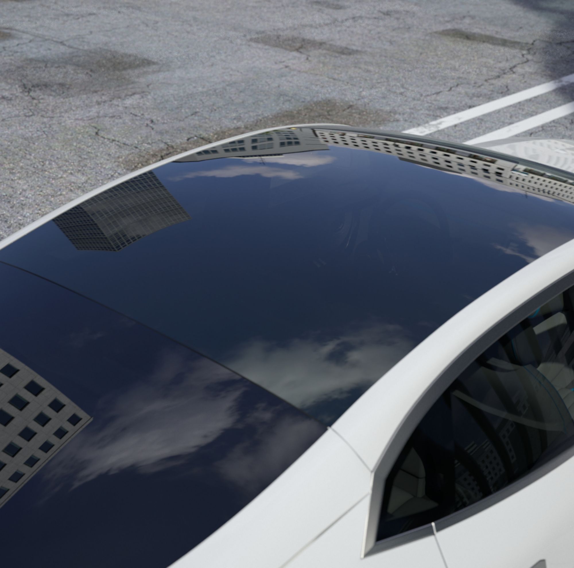 Exterior view showcasing a sunroof  